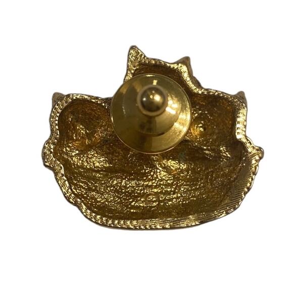 Avon Vintage Gold Tone Basket of Love Kittens Cats in a Basket Brooch Pin - Picture 3 of 3